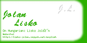 jolan lisko business card